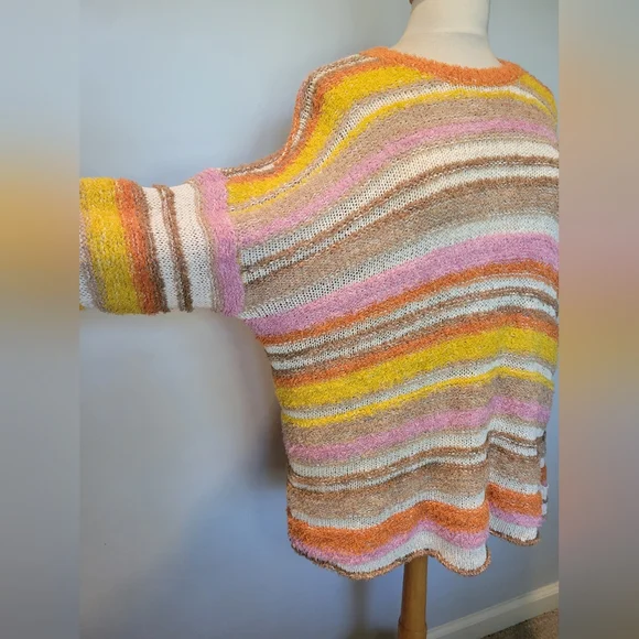 NWOT! Show Me Your Mumu Sue Cuffed Sweater Fall Striped Knit SZ M - Picture 3 of 13